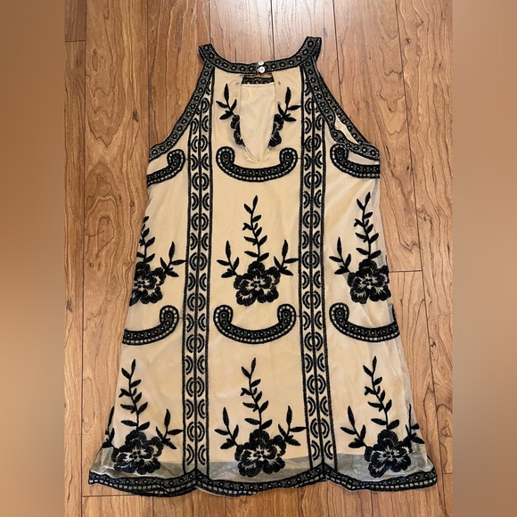 Altar'd State Medium Dress Lace/Mesh Fairy-grunge Party Women's Black Nude - Picture 6 of 7